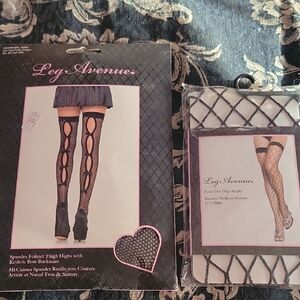 Leg Avenue Black Thigh Highs with Keyhole Design